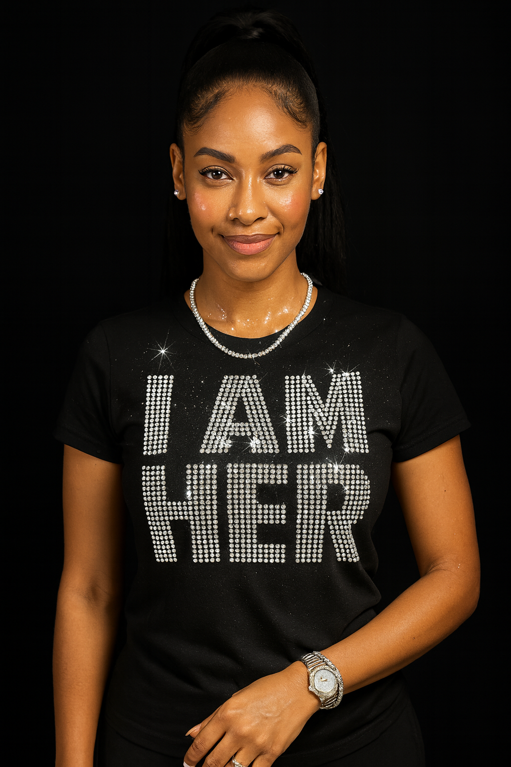 I AM HER Rhinestone Tee