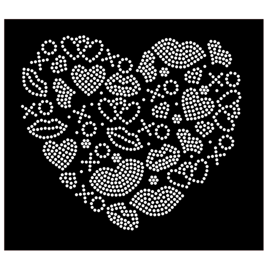 XOXO AND KISSES RHINESTONE TEMPLATE