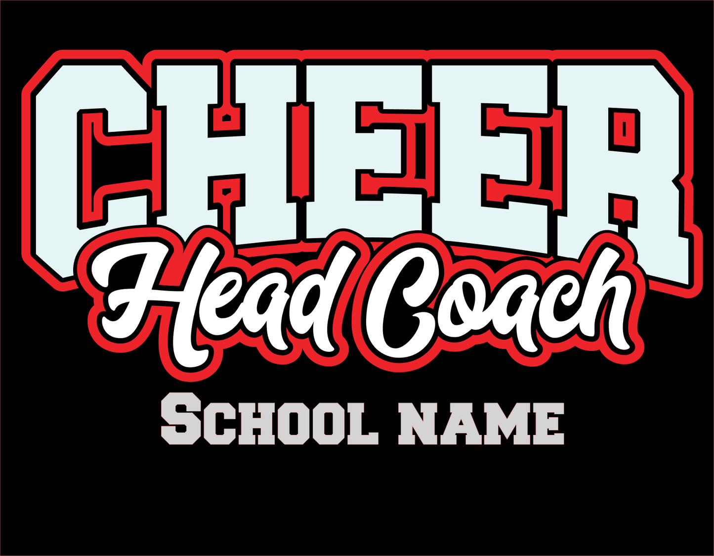 Glitter Cheer Head Coach  (ADD SCHOOL COLORS IN NOTES)